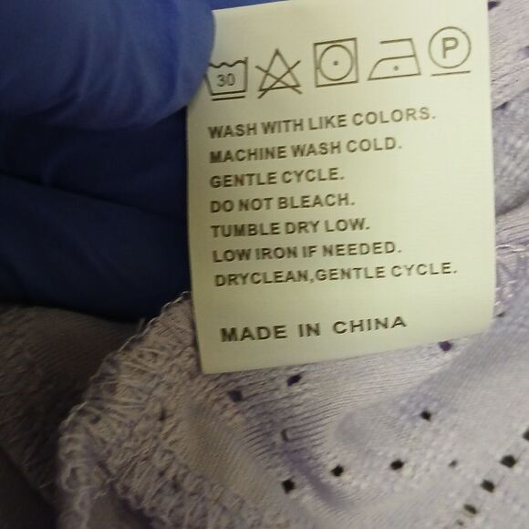 Elegant Lavender Eyelet Embroidered Ruffle Hem Cami Top XL NWT - Picture 9 of 9